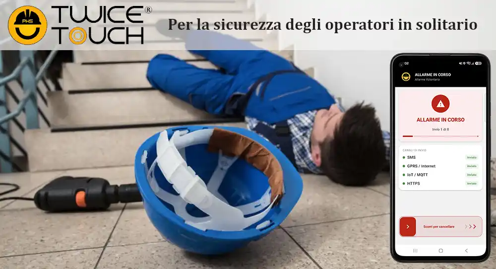 Twicetouch_App uomo a terra_app lavoro in solitaria_Man down