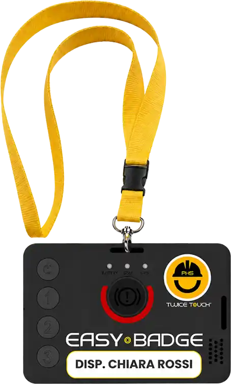 Easy Badge_Twicetouch_dispositivo uomo a terra_lavoratore in solitario